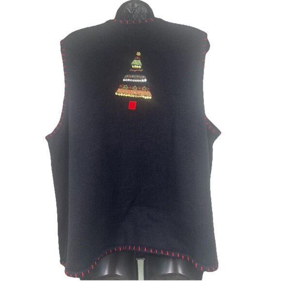 Original Studio Joy 90s Vintage Ugly Christmas Festive Holiday Sweater Vest XL - Picture 10 of 16